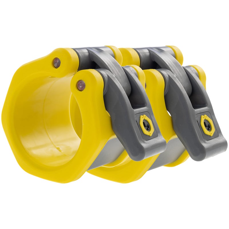 Lock-Jaw Barbell Collars Lock-Jaw HEX 50mm / 2" Olympic Barbell Collar - Quick Release Barbell Clamp (Yellow) - Image 1